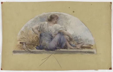 Schets voor de eetzaal van het Hôtel de Ville in Parijs: Oogst of Zomer