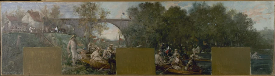 Schets voor het stadhuis van Nogent-sur-Marne: Bootvaarders op de Marne