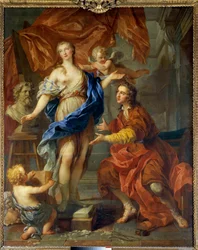 Pygmalion ziet zijn bezielde standbeeld. Schilderij van François Le Moyne (1688-1737). 1729. Afmetingen 2,12 x 1,68 m. Tours, Musée des Beaux-Arts