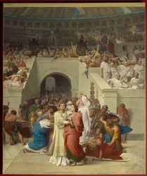 De christelijke martelaren betreden het amfitheater
