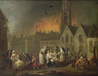 De Grote Markt in Lille tijdens het Beleg van 1792, 1794