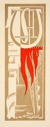 Grafische illustratie uit Prométhée Enchaîné door Aeschylus, pub. 1941 (pochoir print)