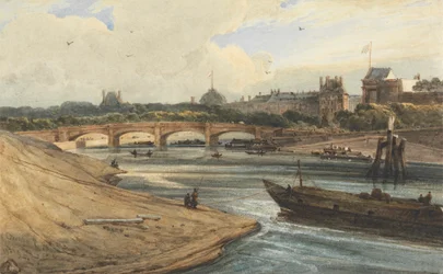 De Pont de la Concorde en het Tuilerieënpaleis vanaf de Cours la Reine