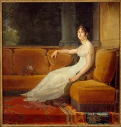 Portret van keizerin Joséphine de Beauharnais (1763-1814) in haar salon in Malmaison. Schilderij van François Gérard (1770-1837), 1801. Zon. 1,71x1,64 m. Malmaison, Musée du Château - Portret ten voeten uit van keizerin Joséphine de Beauharnais