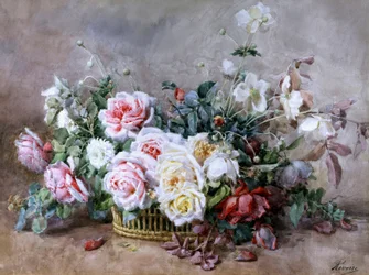 De mooiste bloemen. Schilderij van Francois Rivoire (1842-1919) Privécollectie.
