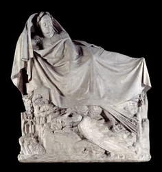 Keizer Napoleon I (1769-1821) ontwaakt tot onsterfelijkheid. Gipsen beeldhouwwerk van François Rude (1784-1855), 1842, Parijs, Musée d