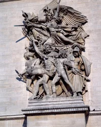 De Marseillaise van de Arc de Triomphe in Parijs. Beeldhouwwerk van François Rude (1784 - 1855)