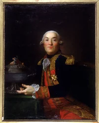 Portret van Georges Peville de Pelley. Kaper, marineofficier, admiraal, minister van de marine. schilderij door François - Valentin Gazard. Oud Granville Museum