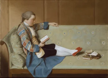 Portret van een Man die Leest - John Farr leest Horace