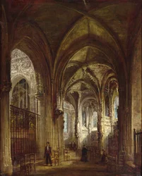 Interieur van de Kerk van St. Pierre, Caen, 1861