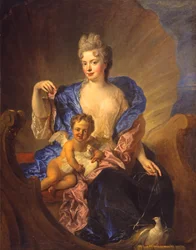 Gravin von Cosel en haar zoon als Venus en Cupido, circa 1712-1715