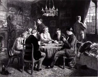 Dromerij - Een Stem van Ver Weg, gegraveerd door Robert W. Macbeth (1848-1910) uitgegeven door Thomas McLean