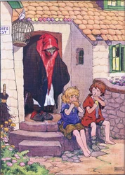 Hans, Grietje en de heks, uit Hans en Grietje gepubliceerd door Blackie & Son Limited, ca. 1940