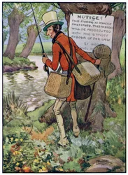 Drie vrolijke vissers (kleurenlitho)