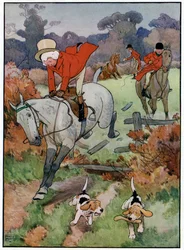 Drie vrolijke jagers