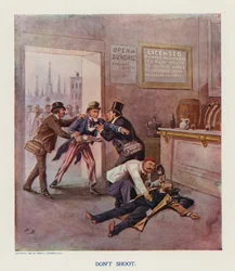 Niet schieten (kleurenlitho)