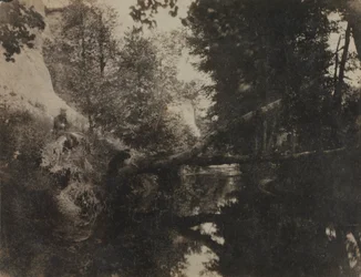 Landschap met Zittende Figuur aan de Oever van een Stroom, c. 1856