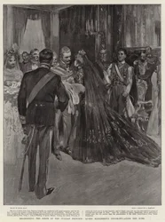Registratie van de geboorte van de Italiaanse prinses, koningin Margherita feliciteert de koning
