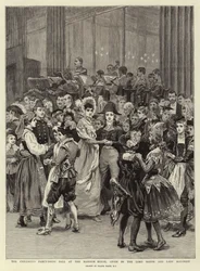 Het kinderbal met verkleedkleding in het Mansion House, gegeven door de Lord Mayor en Lady Mayoress