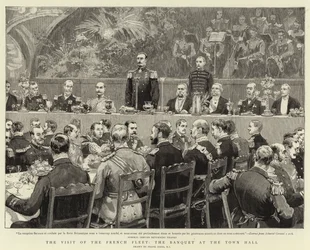 Het bezoek van de Franse vloot, het banket in het stadhuis