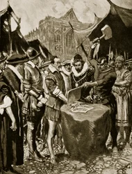 Stubbs heeft zijn hand afgehakt, 1521, illustratie uit 