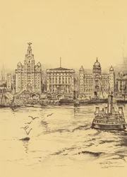 Liverpool, De nieuwe waterkant (litho)