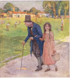 Het was een heel kleine plaats. De mannen en de jongens speelden cricket op het grasveld