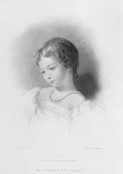 Portret van Augusta Ada Byron (1815-52) gegraveerd door W. H. Mote (fl.1842-64)