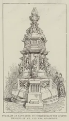 Fontein in Hawarden, ter herdenking van de gouden bruiloft van Mr en Mrs Gladstone