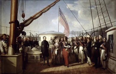 Koningin Victoria ontving koning Louis Philippe I aan boord van het koninklijke jacht