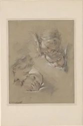 Boucher - Vier hoofden van Cherubijnen, III, 104b