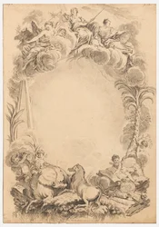 Ontwerp voor een wapenschild ter ere van William Earl Cowper (ca. 1665-1723)