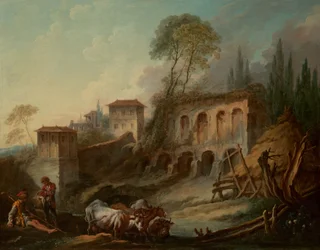 Imaginaire Landschap met de Palatijnse Heuvel vanuit Campo Vaccino, 1734