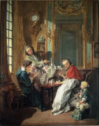 Lunchscène in een bourgeois interieur