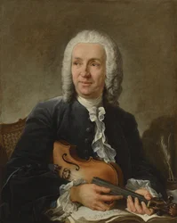 Portret van de componist Francesco Geminiani 1687-1762, ca. 1745