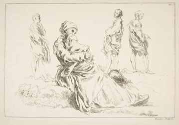 Blad met schetsen, 1753