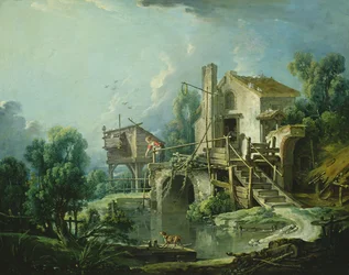 De Quiquengrogne windmolen bij Charenton, of de Charenton Windmolen, c.1750-60