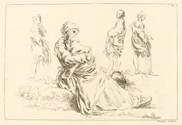 Figurenstudies inclusief Zittende Moeder en Kind