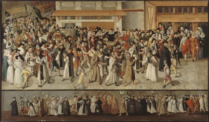 Processie van de Heilige Liga in de straten van Parijs
