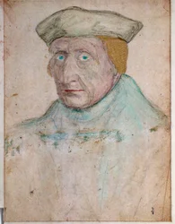 Portret van Guillaume Budé (Budaeus) (1467-1540), Meester van de Koninklijke Boekhandel van François I in Fontainebleau. Tekening door François Clouet (1475/1485-1540). 1535. Musée Condé, Chantilly