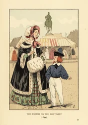 De kraampjes op de Pont Neuf, Parijs