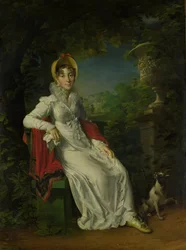 Carolina Ferdinanda Louisa van Sicilië (1798-1870). Echtgenote van Charles Ferdinand, hertog van Berry, in het park van Bagatelle in het Bois de Boulogne (bij Parijs)