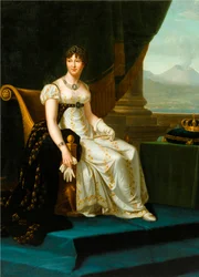 Portret van Caroline Bonaparte, koningin van Napels en van de Twee Siciliën, door François Gérard of zijn atelier.