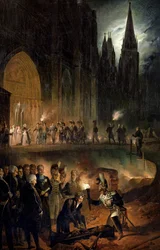 Overbrengen van de beenderen van de koninklijke familie naar de kerk van St. Denis, 18 januari 1817