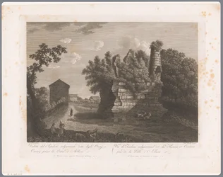 Gezicht op de tombes van Horatii en Curiatii (Albano)