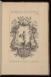 Cartouche met Vrouwelijke Buste, Livre d’ornements (Boek van Ornamenten)
