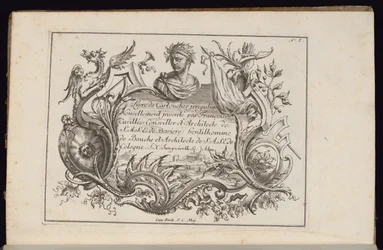 Cartouche met Portretbuste, Livre de Cartouches Irréguliers
