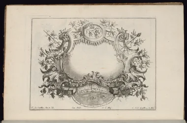 Cartouche met Wijnbladeren en Druiven, Livre de Cartouches Reguliers (Boek van Reguliere Cartouches)