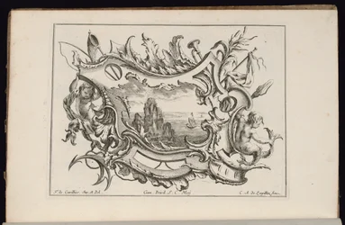 Cartouche met Jonge Tritons, Livre de Cartouches Irréguliers (Boek van Onregelmatige Cartouches)