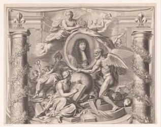 Allegorisch portret van Lodewijk XIV (bovenste deel)